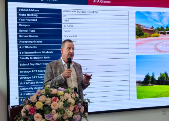 美国加州贾斯汀锡耶纳高中、蒙哥马利主教高中、梅特德伊天主教高中及贝森山中学的教育代表来访梁丰中学国际部