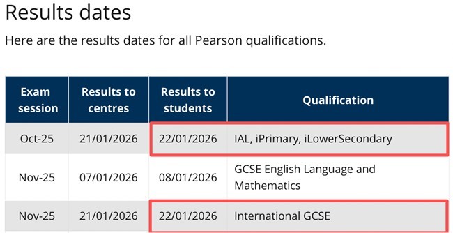 2025年秋季A Level大考成绩公布时间