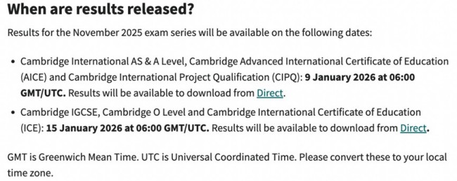 2025年秋季A Level大考成绩公布时间