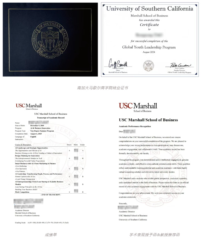 南加大马歇尔商学院冬季项目结业证书及成绩单.png